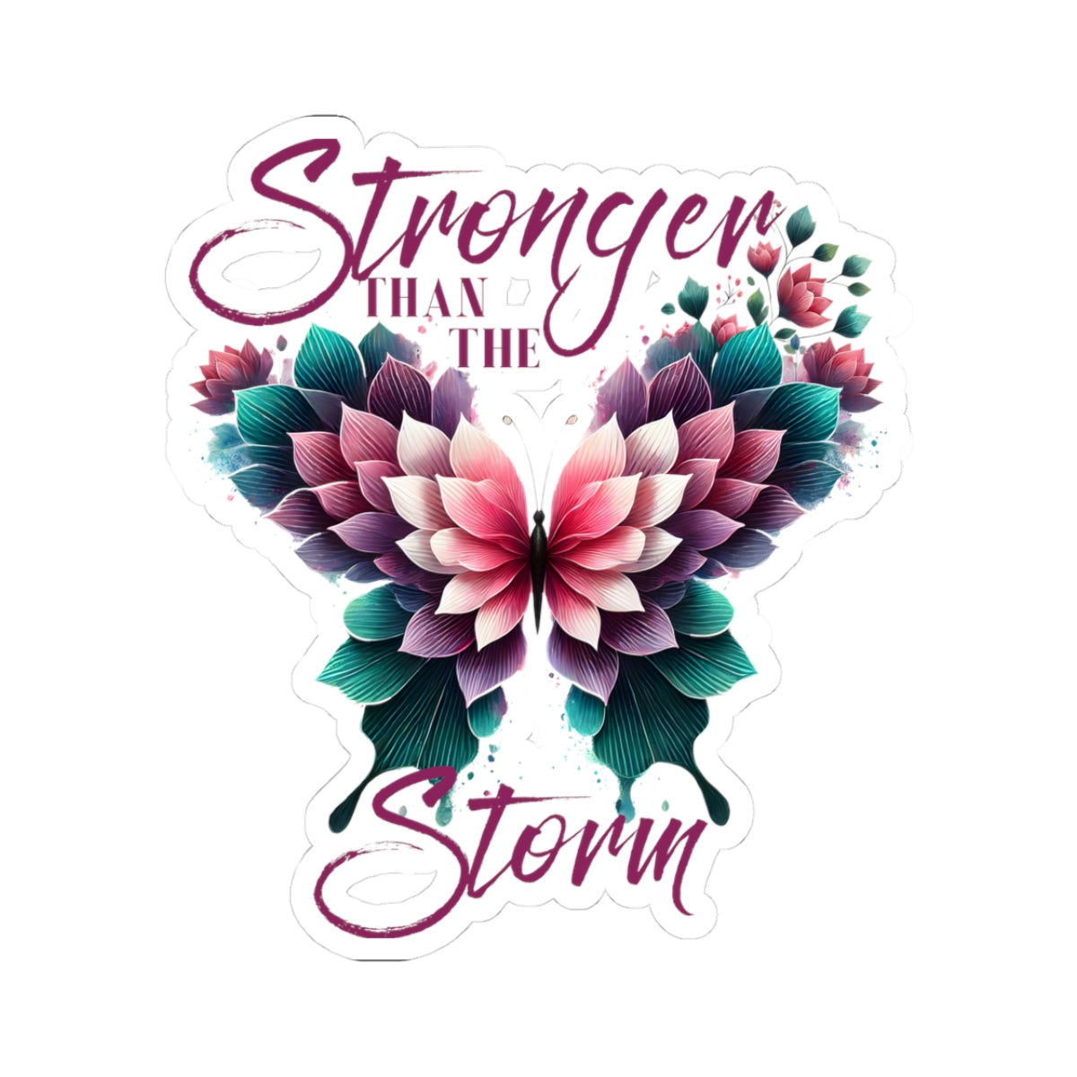 Floral Butterfly Kiss-Cut Stickers