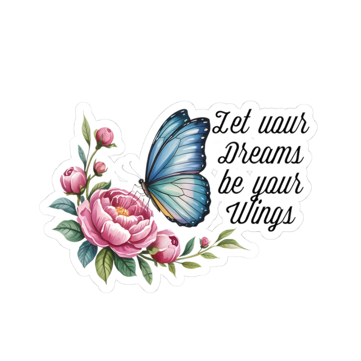 Inspirational Floral Butterfly Kiss-Cut Stickers